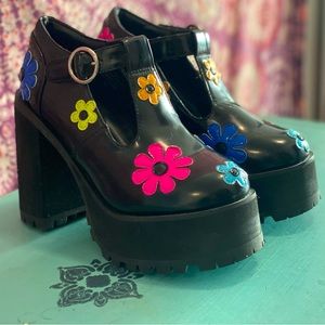 dELiA*s by Dolls Kill Flower Power Platform Mary Janes